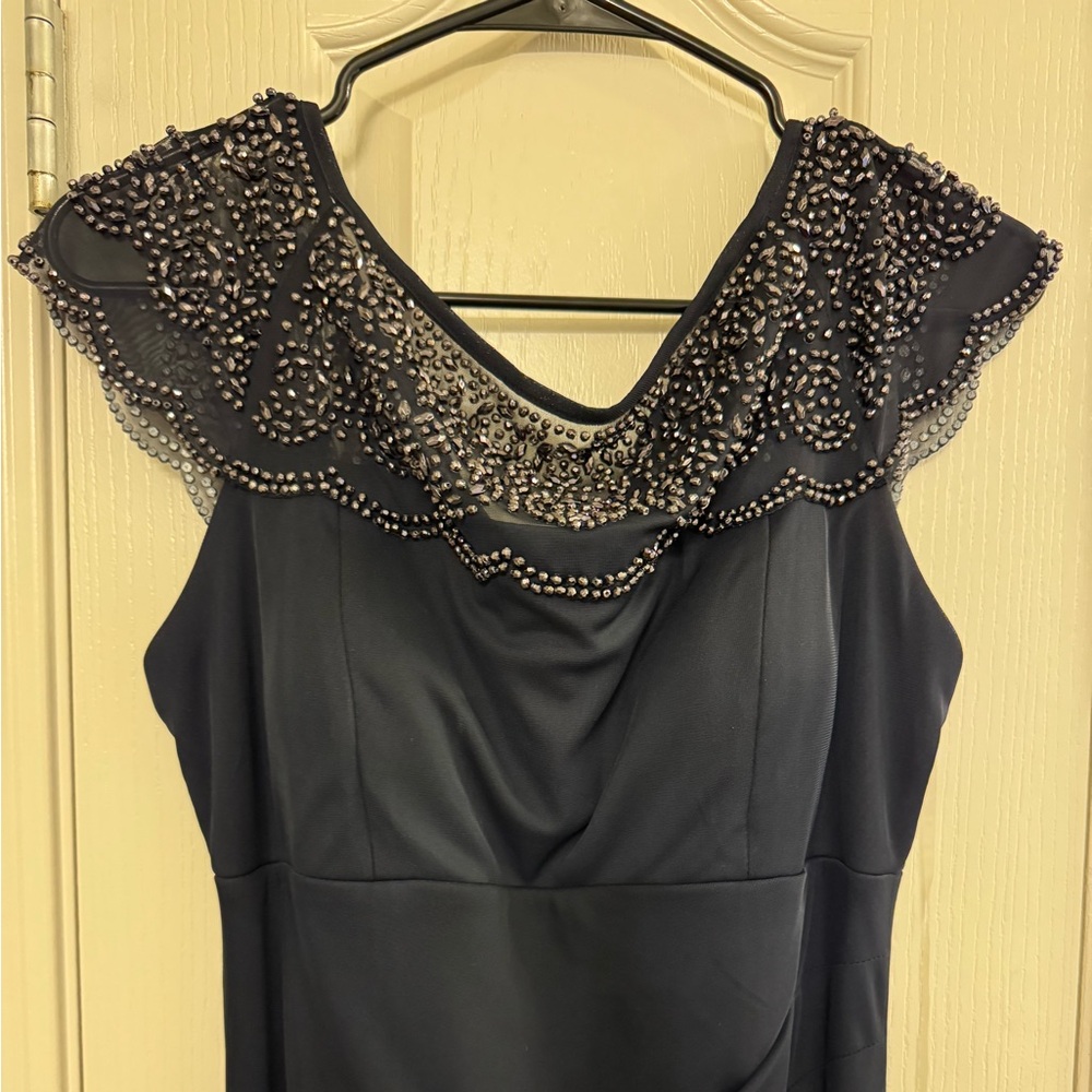 Formal blue dress  - beaded